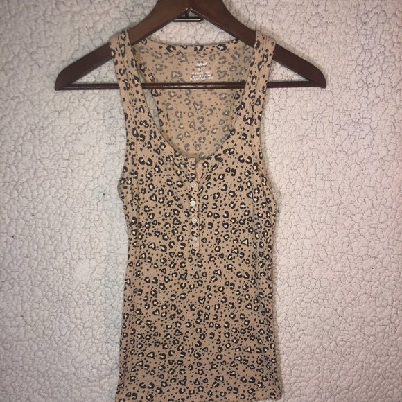 Aerie Cheetah Tan Tank Top Size Small - Picture 3 of 3